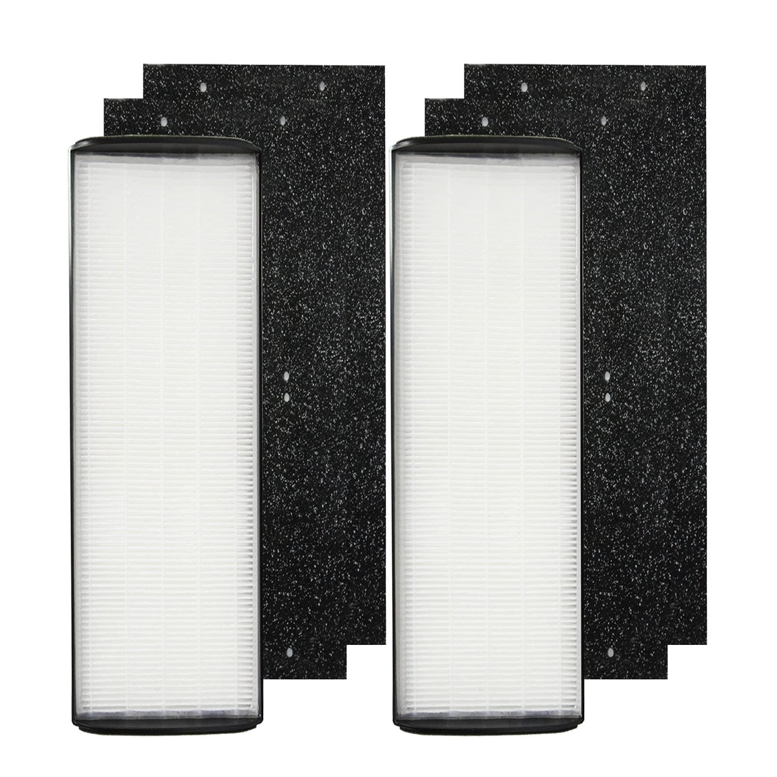 PUREBURG WPT80 Replacement Filter Set - 2 HEPA Filter + 4 Activated Charcoal Pre-Filters Compatible with Whirlpool WPT80(P/B) Whispure Large Tower Air Purifier , Part # 1183800 + 817800