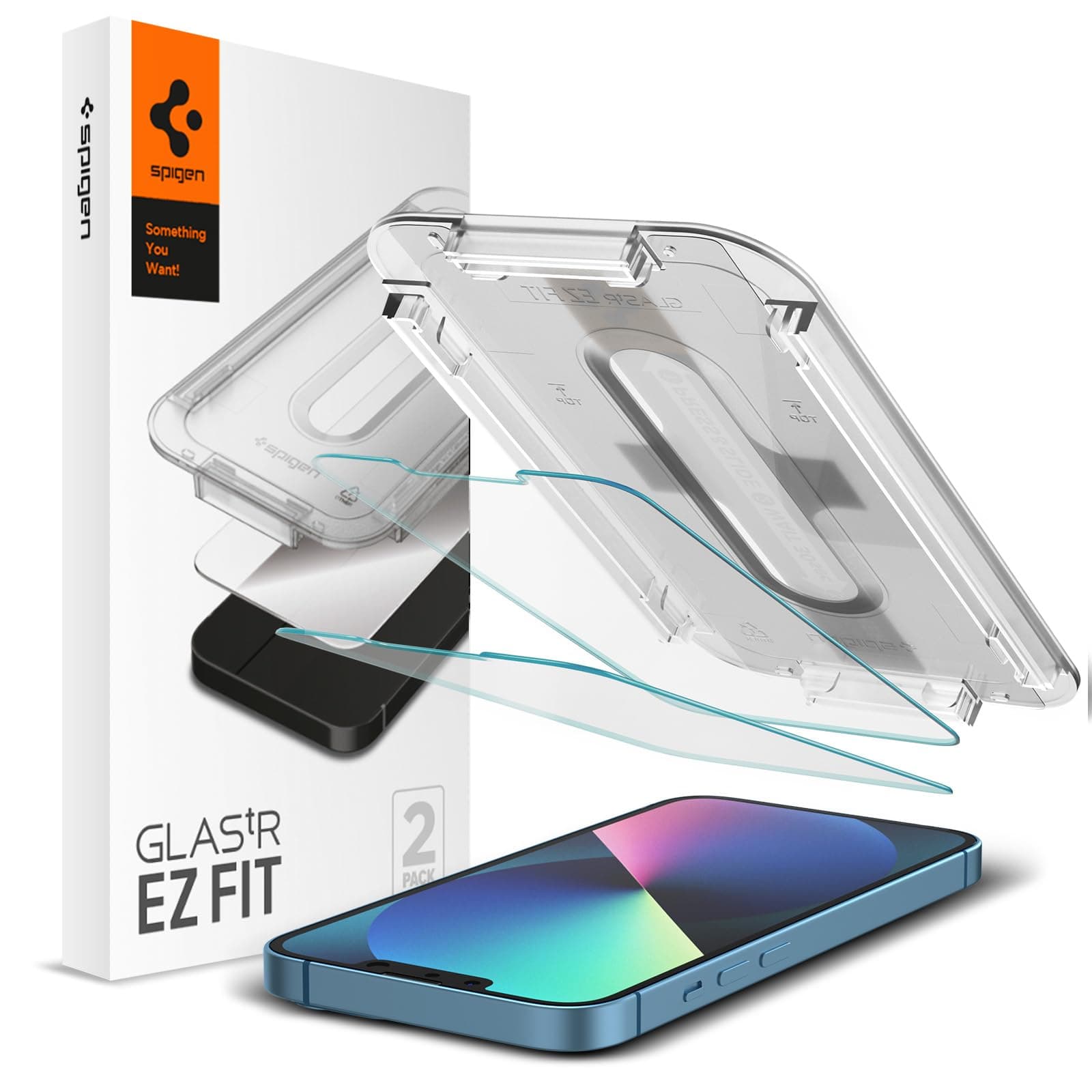 Spigen Ez Fit Tempered Glass Screen Protector Guard For Iphone 13 Mini - 2 Pack for Smartphone