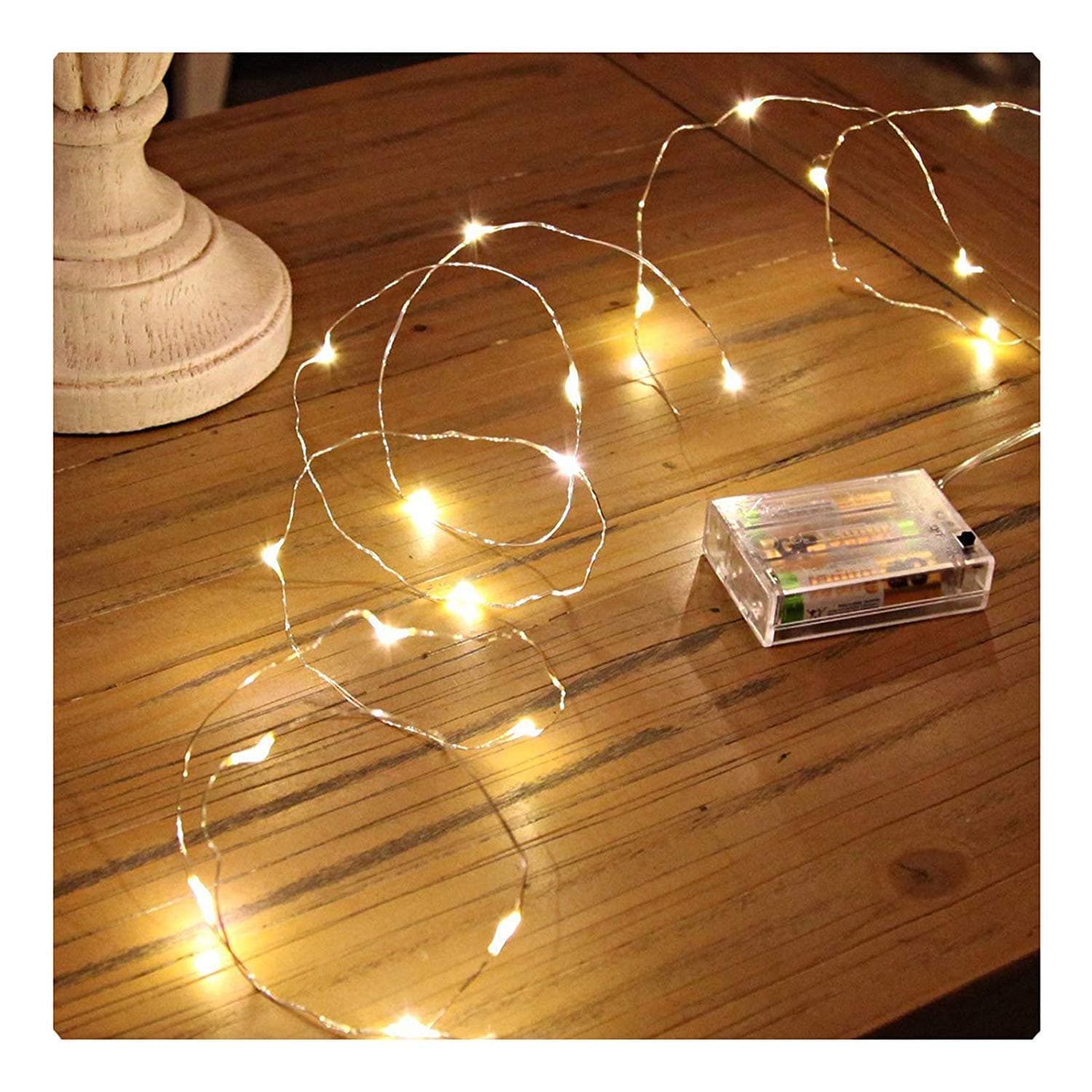 3AA Battery Powered, Waterproof, Copper Wire String Fairy Lights with 30 LEDs Warm White 3 Meter, Prong Base, 1 Watts