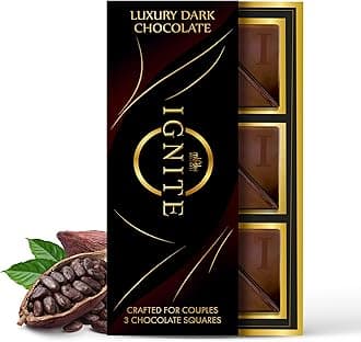 Ignite Dark Chocolate Bars – Premium 60% Cocoa, Luxurious Rich Dark Chocolate Squares – Crafted for Sharing and Special Moments – Elegant Treat for Couples and Celebrations – Pack of 1