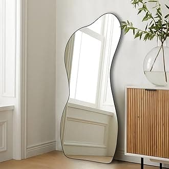 POZINO Irregular Frameless Mirror, 47.2"x22" Asymmetrical Aesthetic Wall Mirror, Modern Abstract Mirrors, Odd Shaped Mirrors for Living Room Bedroom Entryway Hallway, Horizontal or Vertical Hanging