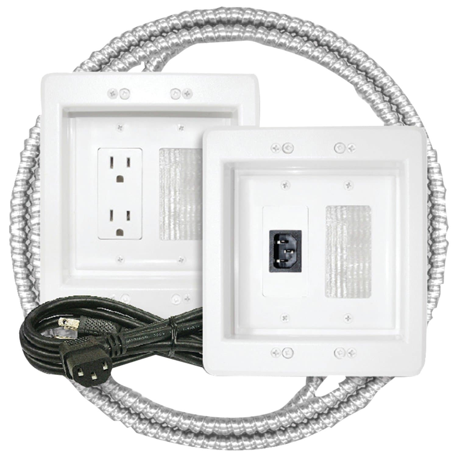 Power Jumper HDTV Power Relocation Kit (Includes Pre-Wired Metal Clad Cable), White (22APJW-7R-MC)