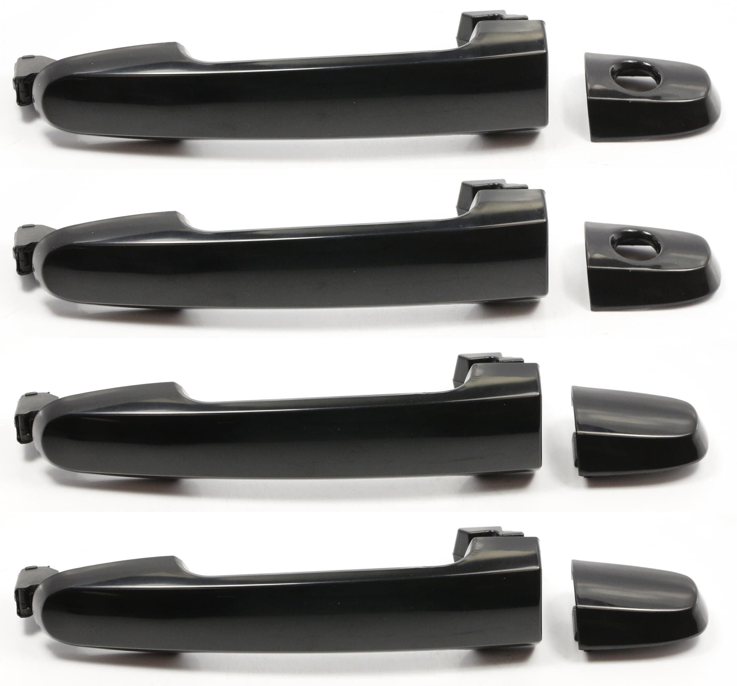 Performance PFM-224859 Outer Exterior Outside Door Handle Smooth Black Set of 4