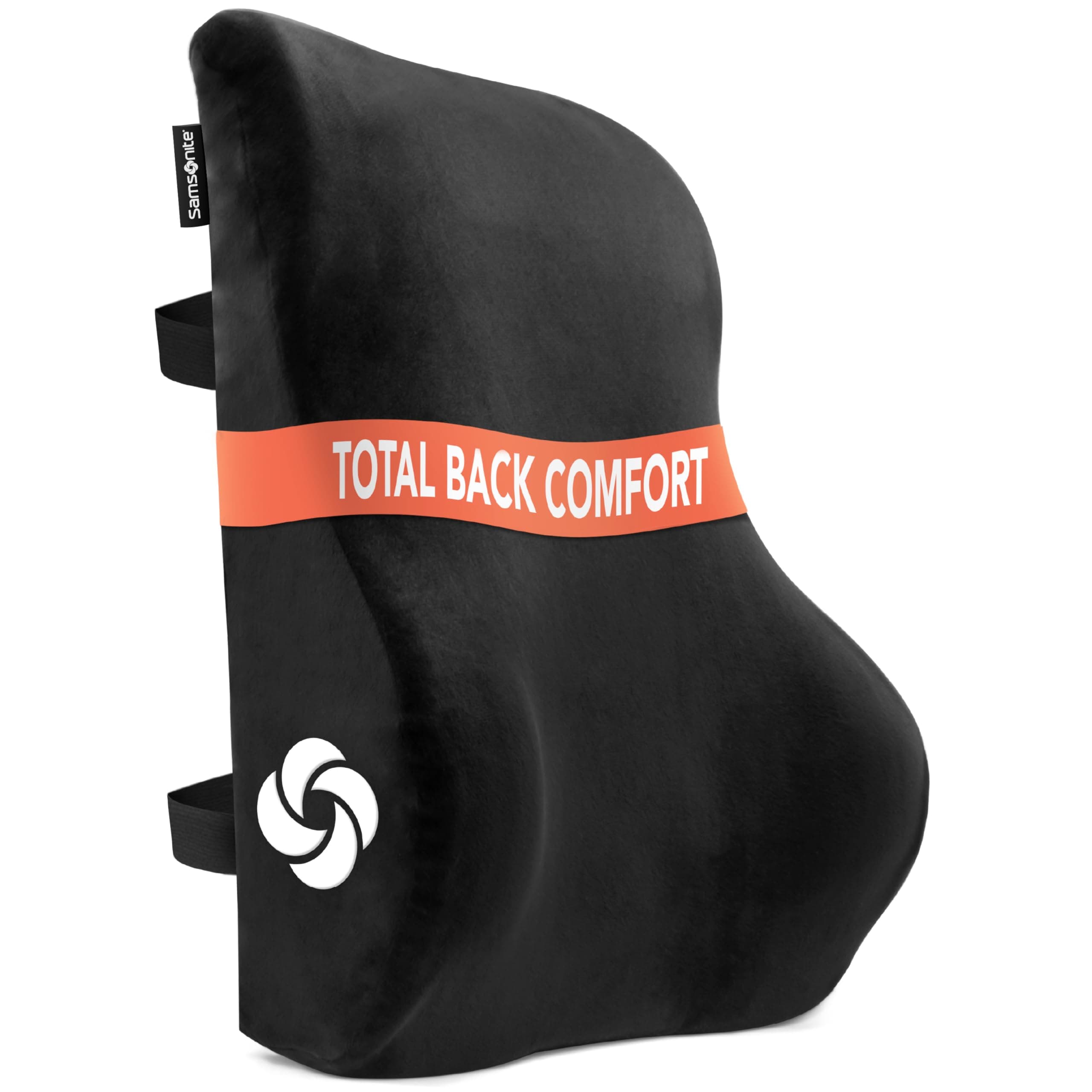 Memory Foam Lumbar Support Pillow, Ergonomic Back Cushion for Office Chair, Gaming Chair, Automotive Full Back Support, Home Essentials for Sitting Comfort and Posture Relief, Black