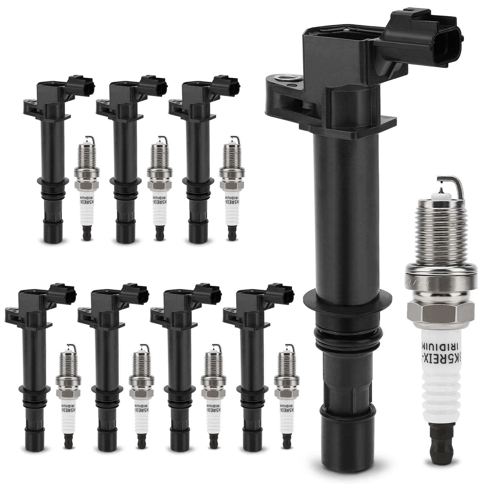 UF270 Ignition Coil & 4503 Double Iridium Spark Plug for 00-07 Dodge Ram 1500,Dakota,Durango/Jeep 99-08 Grand Cherokee,06-07 Commander/Chrysler Aspen/Mitsubishi Raider 4.7L V8 Replaces# 5C1114 UF297