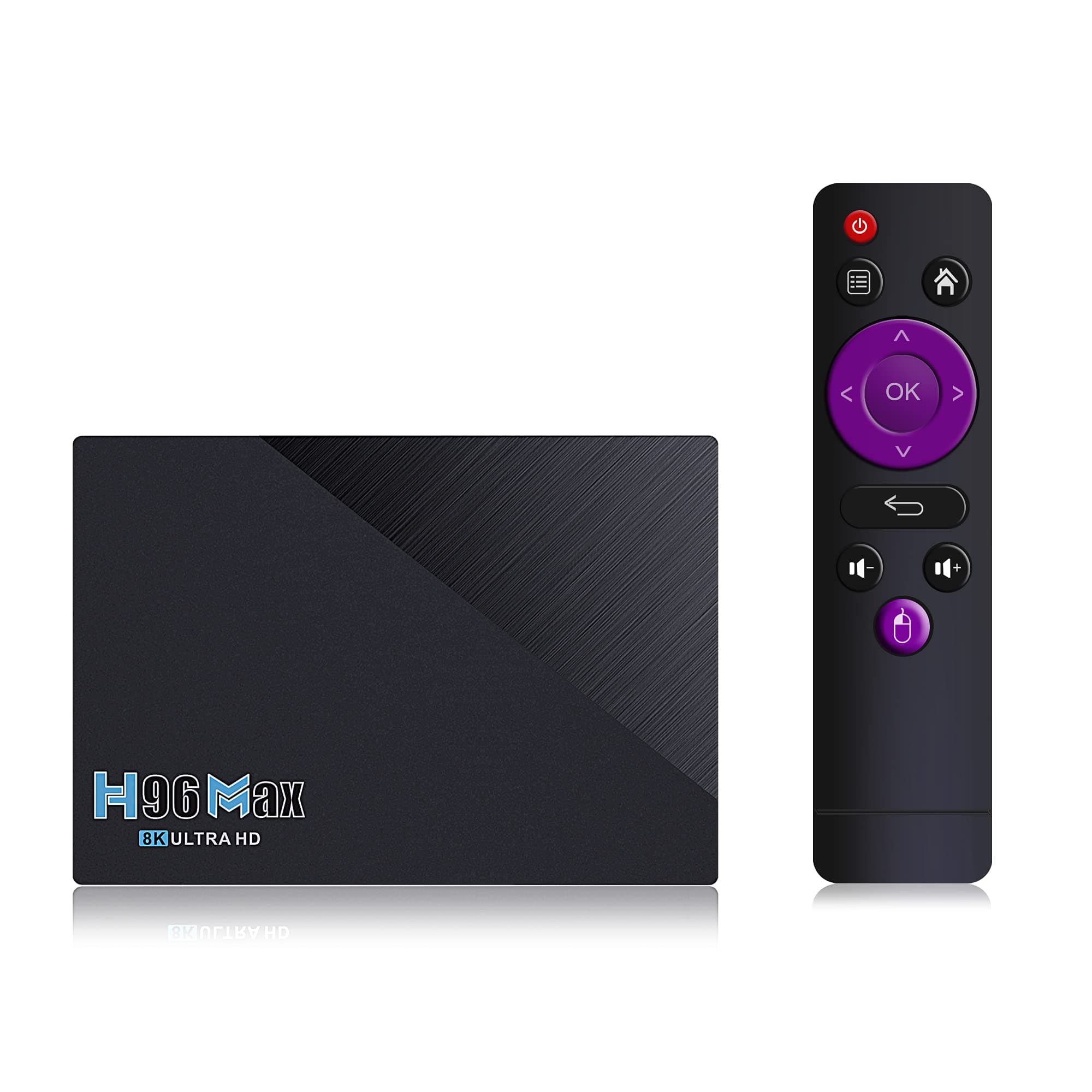 Android 11.0 TV Box H96 MAX RK3566 Quad Core 8GB RAM 64GB ROM with Dual Wi-Fi 2.4G/5.0G, BT 4.0/ 3D Ultra HD 8K/ H.265/ 1000M LAN/USB 3.0 Smart TV Box