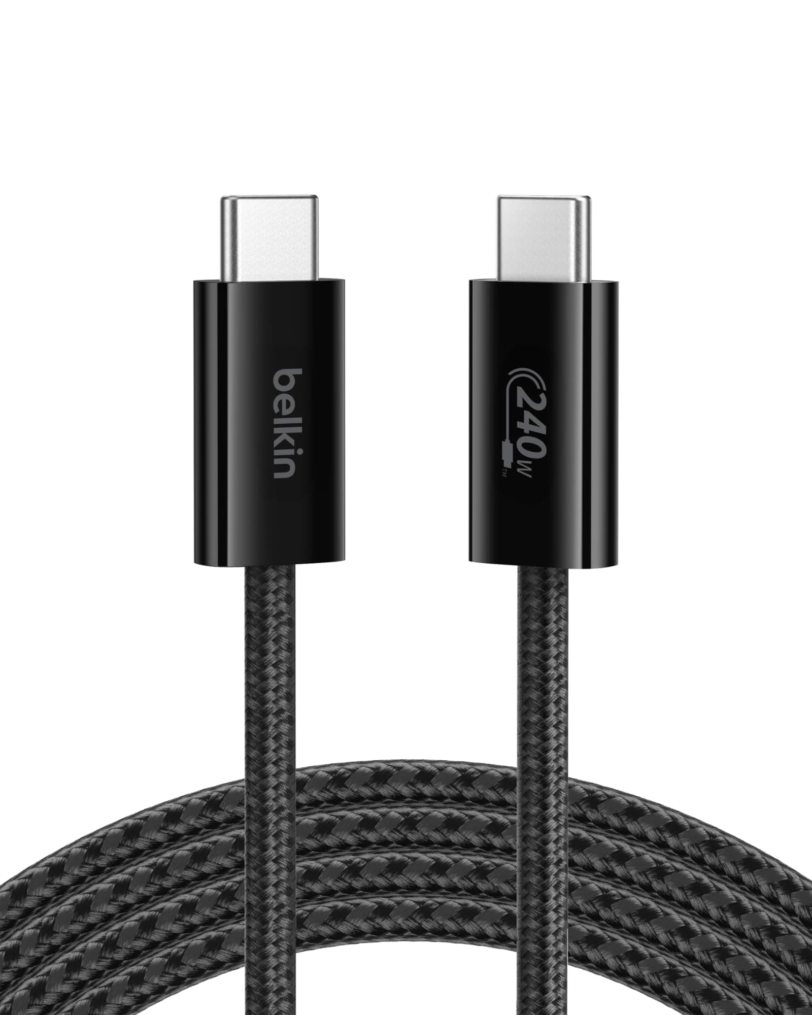 USB C to USB C Cable, 6.6ft, 240W - Type C Charger, iPhone Charger Cord, Soft, Braided, Flexible for iPhone 17, Galaxy S25, Pixel 10, MacBook, Chromebook, iPad Pro, Switch Steam Deck – Black
