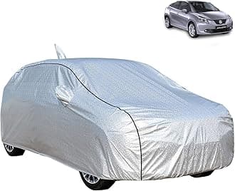 Allextreme Car Cover for Maruti Baleno All Model & Years (2015-2025) 100% Waterproof with Mirror & Antenna Pocket Triple Stitched Bottom Elastic Dustproof Full Body Protection (UV Resistant Silver)