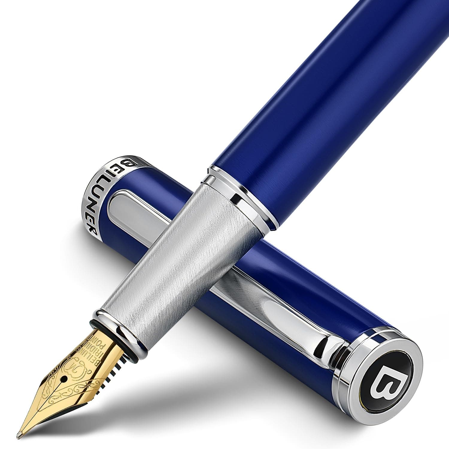 - Luxury Fountain Pen Set,Solid 24K Gilded Medium Nib, Modern Classic Limited Edition -Includes 6 Ink Cartridges&Ink Refill Converter with Gift Case-Perfect for Men and Women(Charming blue)