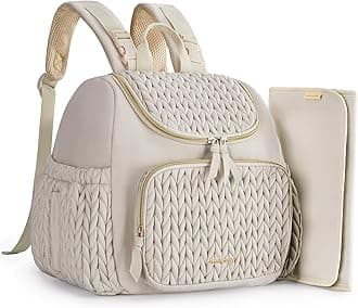 mommore Diaper Bag Small Diaper Backpack Stylish Toddler Baby Mini Maternity Bags Travel Backpacks with Insulated Pockets, Changing Pad, Stroller Straps