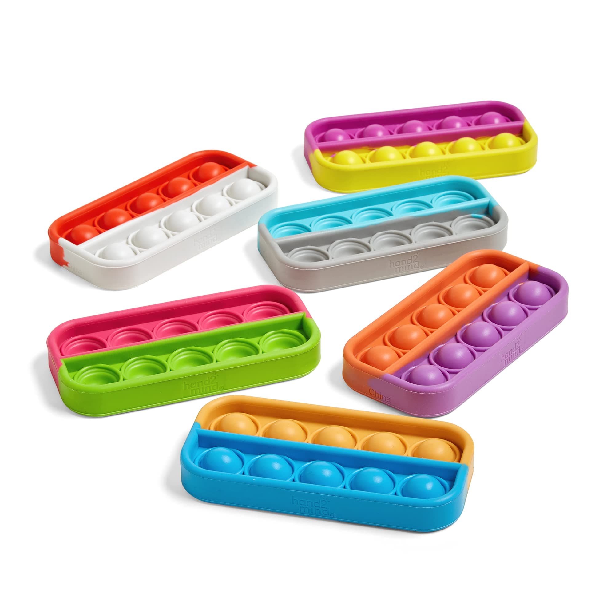 Learning Resources Ten Frame Sensory Bubble Poppers, Ten Frame for Math, Push Pop Fidget Toy, Fine Motor Skills Toys, Pop for Counting, Focus Tools for Kids, Quiet Fidgets for Classroom (Set of 6)