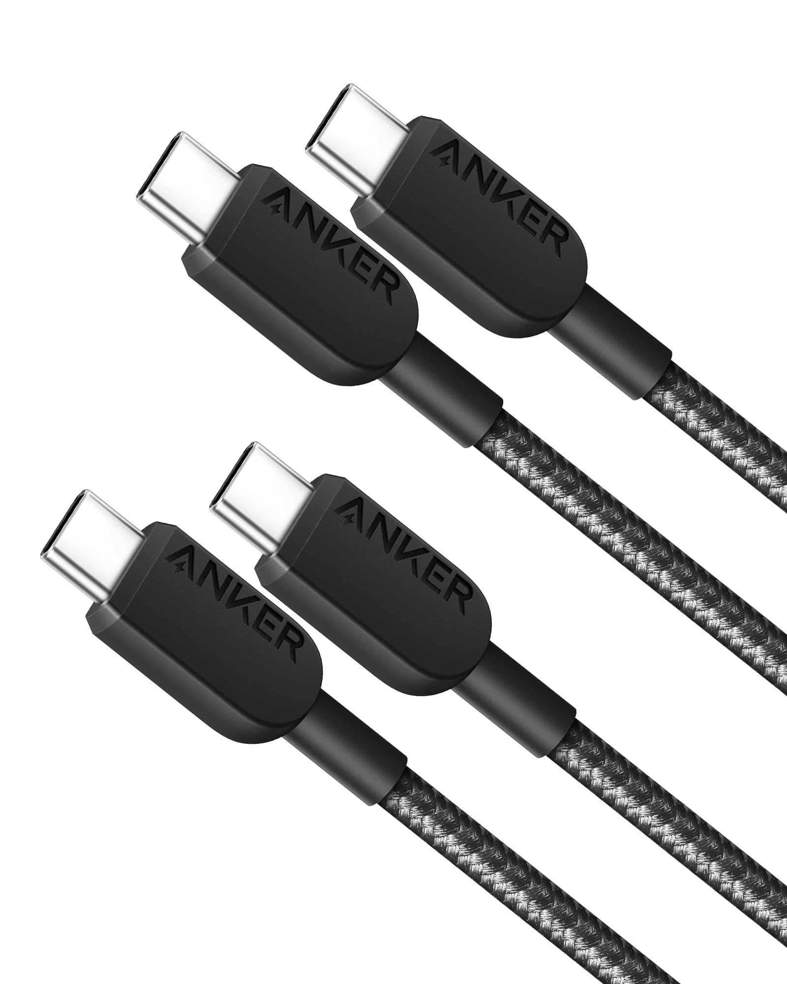 Anker USB C to USB C Cable,Type-C Fast Charging Cord (3FT,2Pack) for iPhone 17/16 Series,iPad Air 4,MacBook Pro 2022 and More (Black)