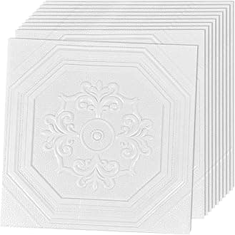 3D Wall Panels Peel and Stick - PE Foam DIY Self Adhesive, Waterproof, Perfect for Interior Wall Decor in Bedroom & Living Room(X2, 10pcs)