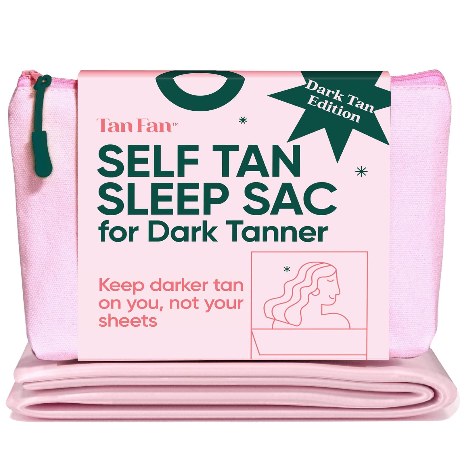 Self Tan Sleep Sac – Dark Tan Edition (Pink) – Protect Sheets from Dark Tanne...