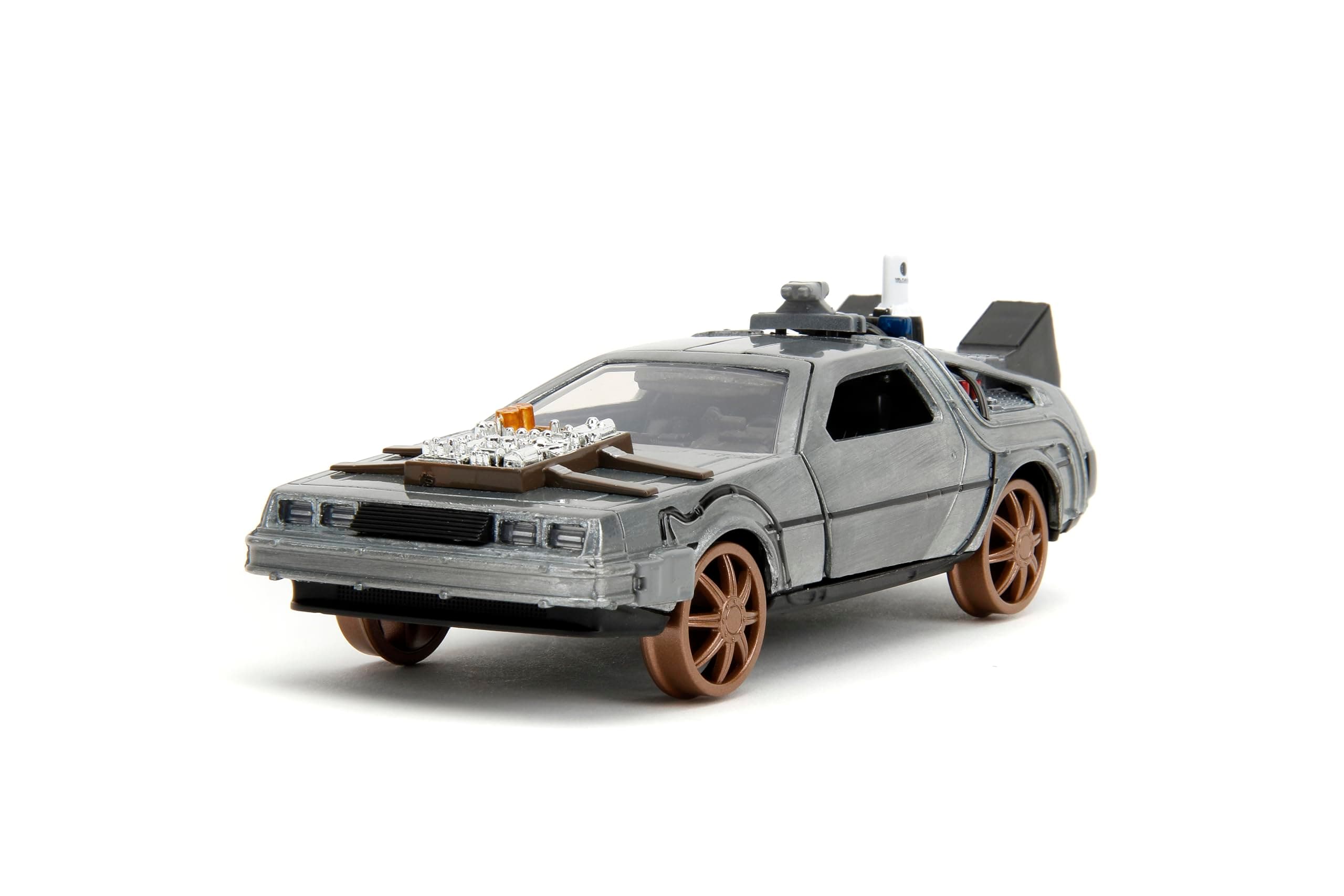 Back to The Future Part III 1:32 Time Machine Rail Wheels Die-Cast Car, Toys for Kids and Adults