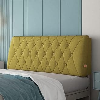 ZZYY Bedside Cushion Bed Backrest Linen Headboard Cushion Support Reading Pillow Bolster for Twin Full Queen King Daybed Bed Bunk Bed Removable Washable,Green,59"/150cm(Queen)