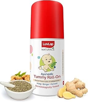 Naturals Baby Tummy Roll On Oil for Colic & Gas Relief, Relieves Constipation & Indigestion with Hing, Ginger & Fennel (Saunf), Alcohol free, Dermatologically tested Ayurvedic medicine, 40ml