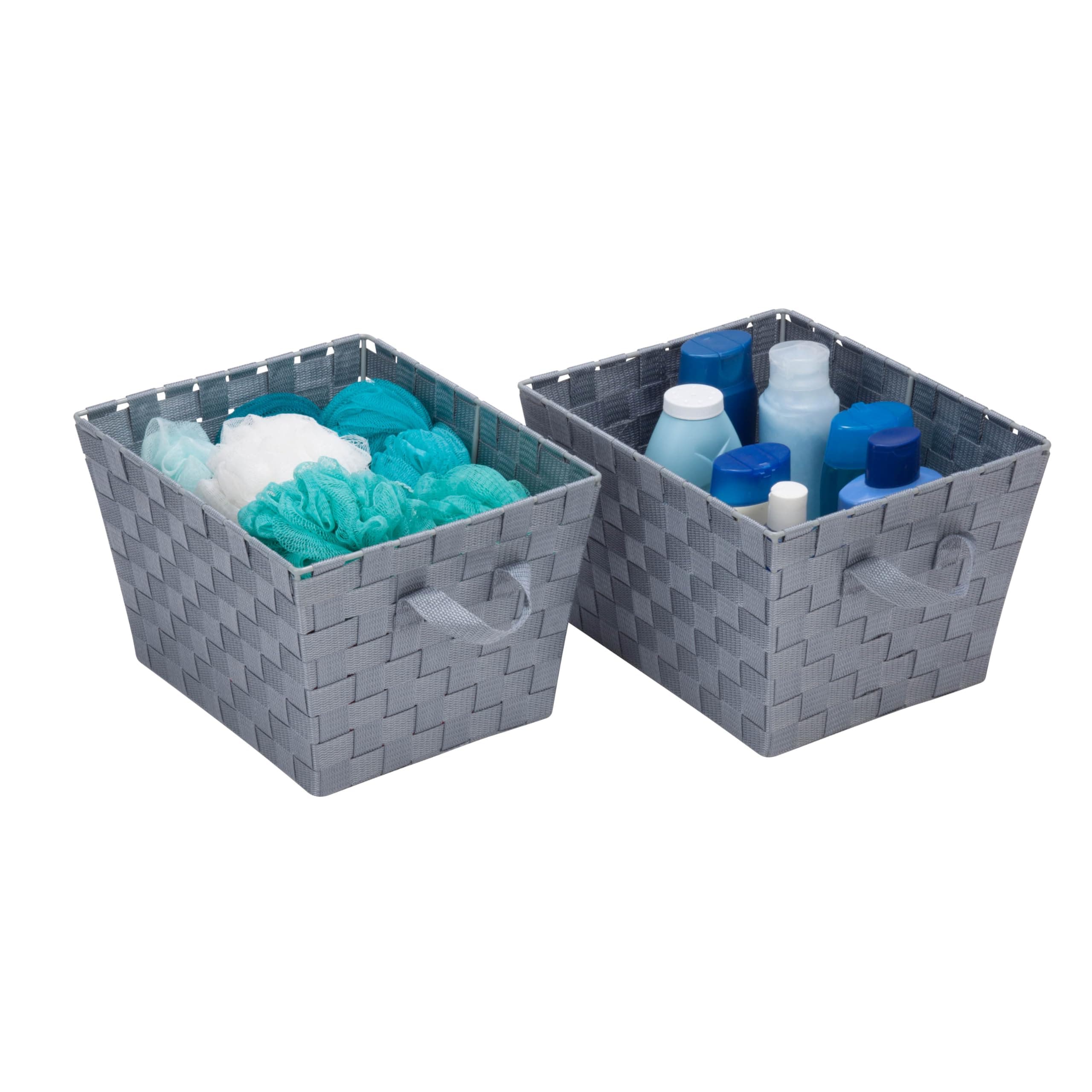 Honey Can Do 2pk Woven Bins, Silver, M
