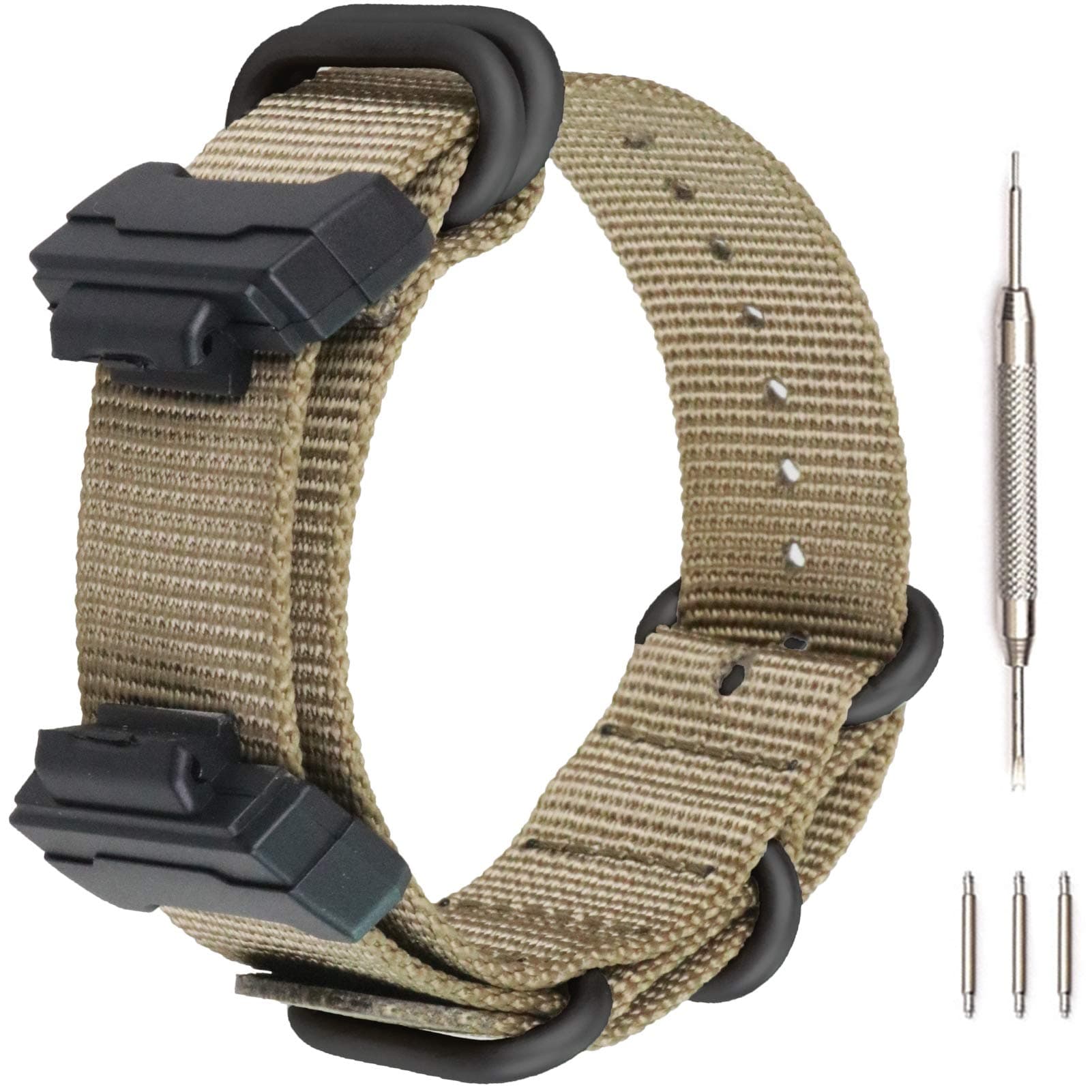 Lijinlan Strap Compatible with Casio G-Shock, Men Nylon Replacement Watch Band for G-Shock DW5600/GWM5610/DW6900/DW9052/GW100/GA100/GD120/GA400