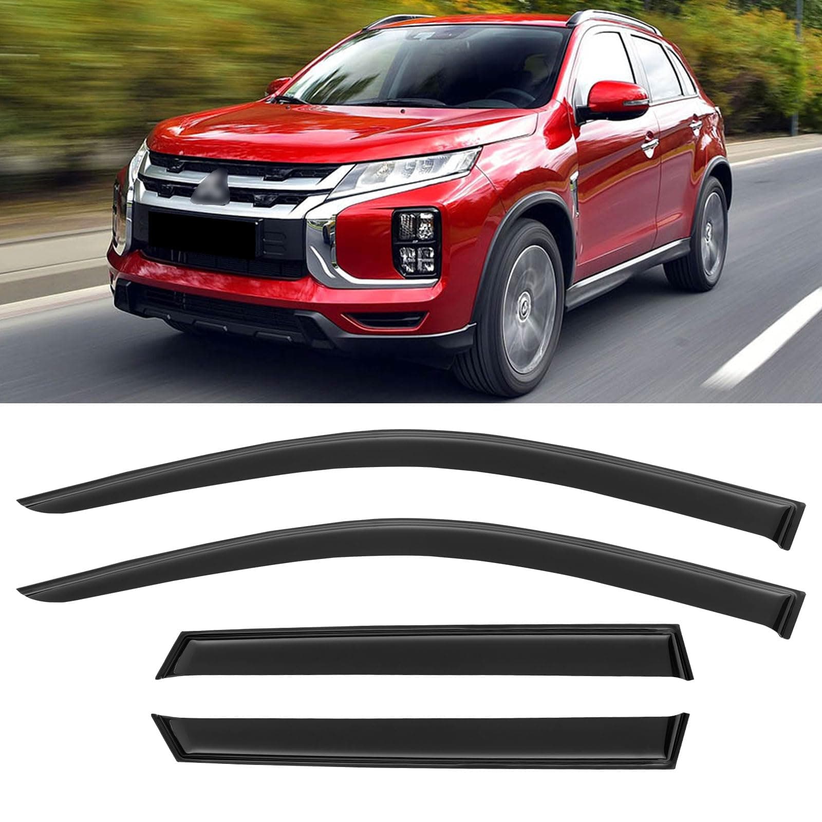 Window Visors Rain Guards Shield for 2011-2026 Mitsubishi Outlander Sport, Out-Channel Window Vent Wind Deflectors Visors Shades
