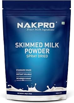 NAKPRO Skimmed Milk Powder, 500g | Derived from Cow Milk, 100% Pure & Natural | Sugar Free & No Added Preservatives | Perfect for Tea & Coffee for Everyday Use | NABL Lab tested for Purity