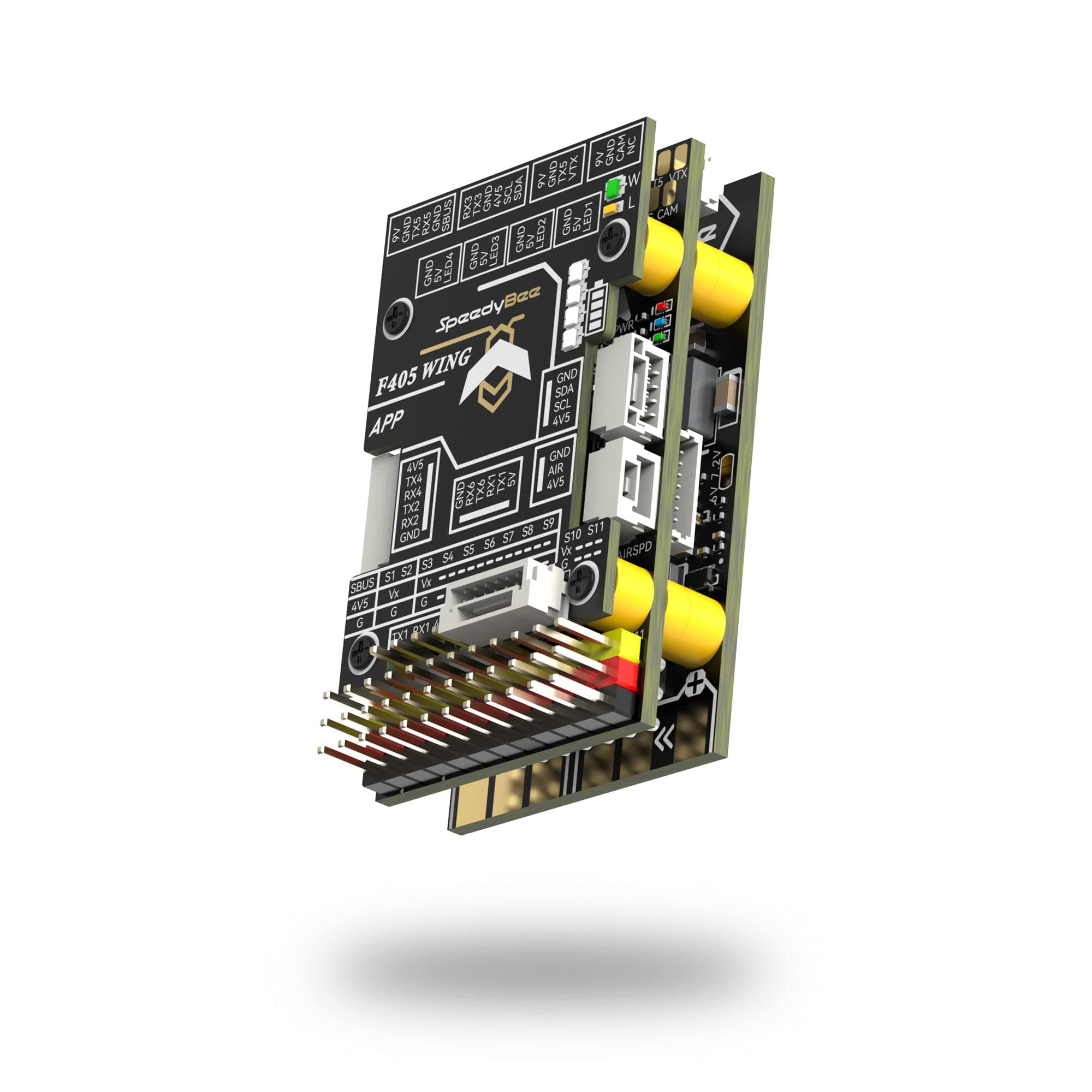 SpeedyBee F405 Wing Flight Controller Stack: Support INAV Ardupilot APP Wireless Configuration 11 PWM Solder-Free Multilayer FC PDB Board