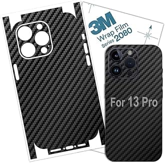 iPhone 13 PRO Skin Wrap Carbon Fiber Film Protective for Back and Borders Skin Decal (Carbon Fiber)