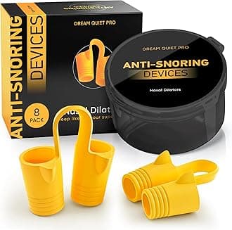 Anti Snoring Devices – Nasal Dilators - Nose Clips for Snore Relief & Better Sleep – Comfortable Silicone Snore Stopper – Anti Snoring Nose Vents – 8 Pack, Yellow