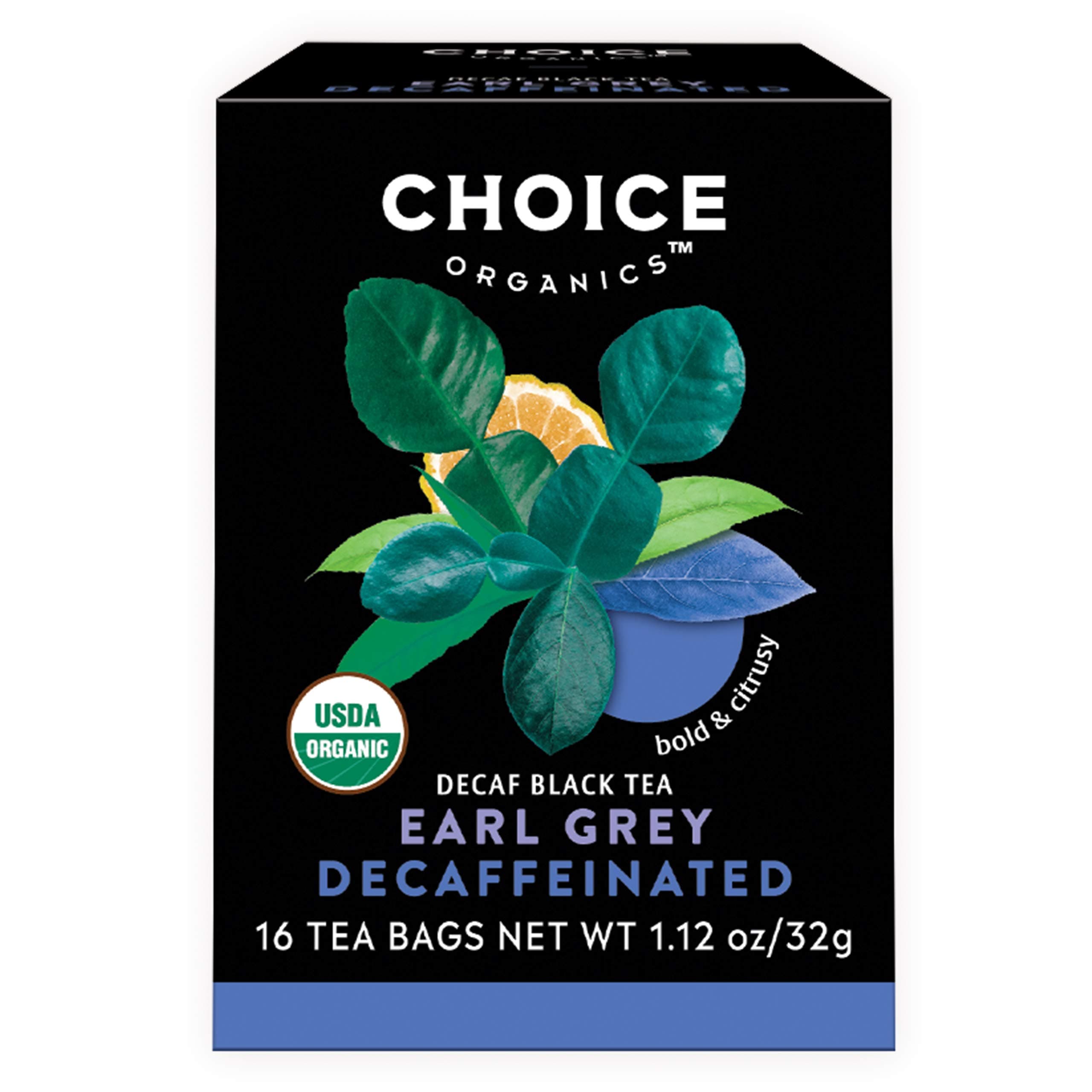 Choice Organic Teas - Decaffeinated Earl Grey Tea (6 Pack) - Organic Decaffeinated Black Tea - 96 Tea Bags