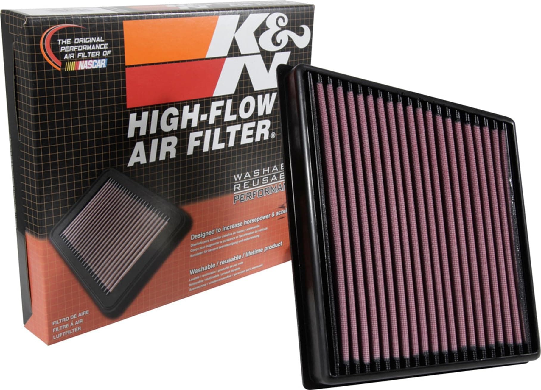 Engine Air Filter: Increase Power & Towing, Washable, Premium, Replacement Air Filter: Compatible with 2015-2019 JAGUAR/LAND ROVER (F-Pace, XF, XE, Range Rover Velar), 33-3074