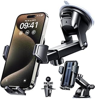 VANMASS 【New Upgrade BEST】 Car Phone Holder 【Ultimate Version True Military-grade】 Mobile Cell Mount Windscreen Dashboard Vent Van Automobile Cradle for iPhone 16 15 14 13 Samsung, Light Glossy