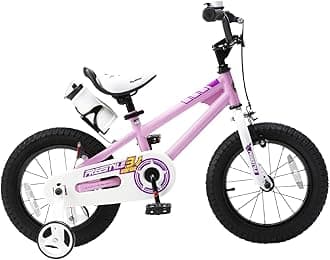 Royalbaby Kids Bike Boys Girls Freestyle Bicycle 12 14 16 Inch with Training Wheels, 16 18 20 with Kickstand Child's Bike, Blue Red White Pink Green Orange