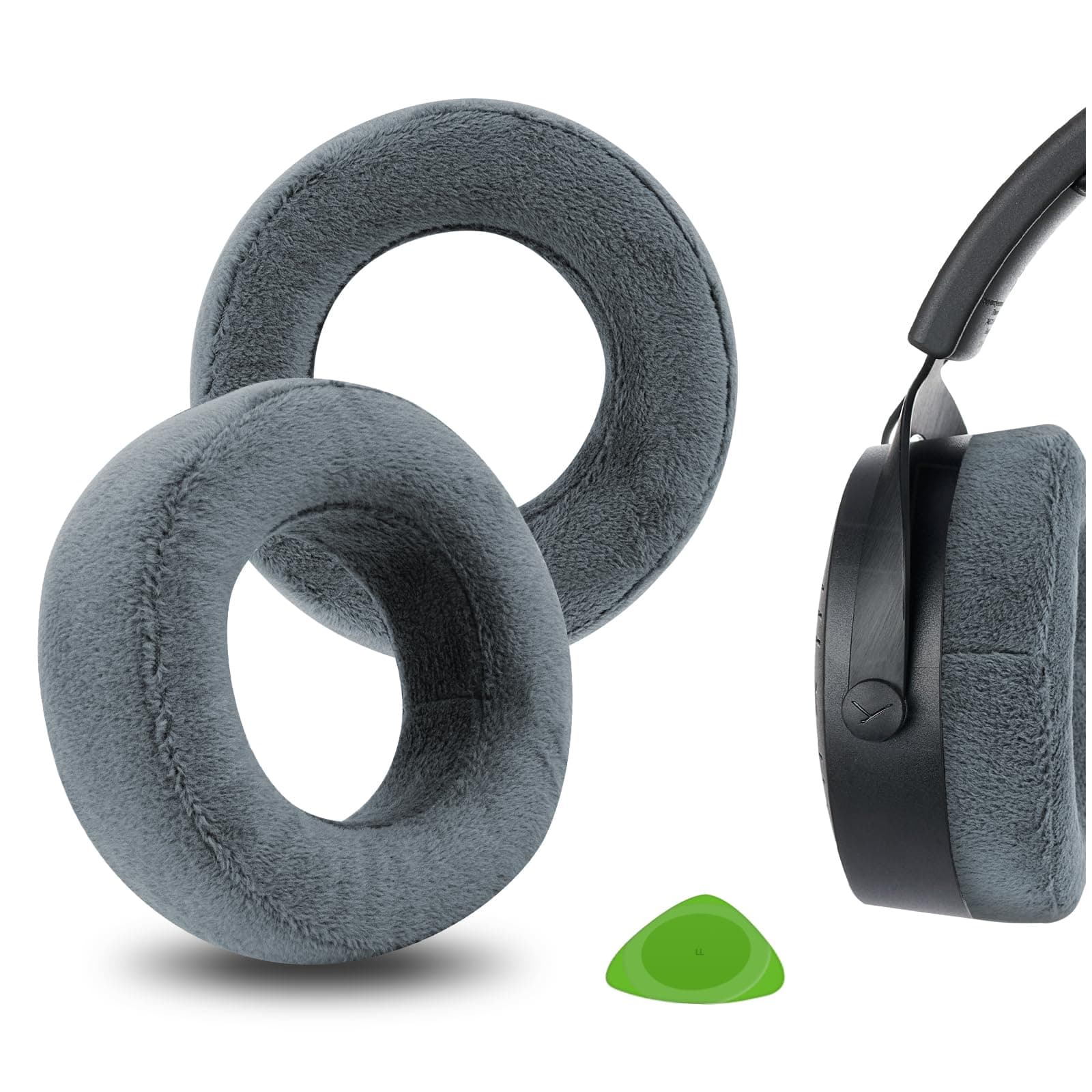 Geekria Comfort Extra Thick Velour Replacement Ear Pads for Beyerdynamic DT 700PROX/ 900 PROX Headphones Ear Cushions, Repair Parts (Grey)
