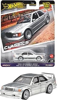 Car Culture Modern Classics Mercedes-Benz 190 E 2.5-16 Evolution II Toy Vehicle Mini Car, Ages 3 and Up, Silver HRV98