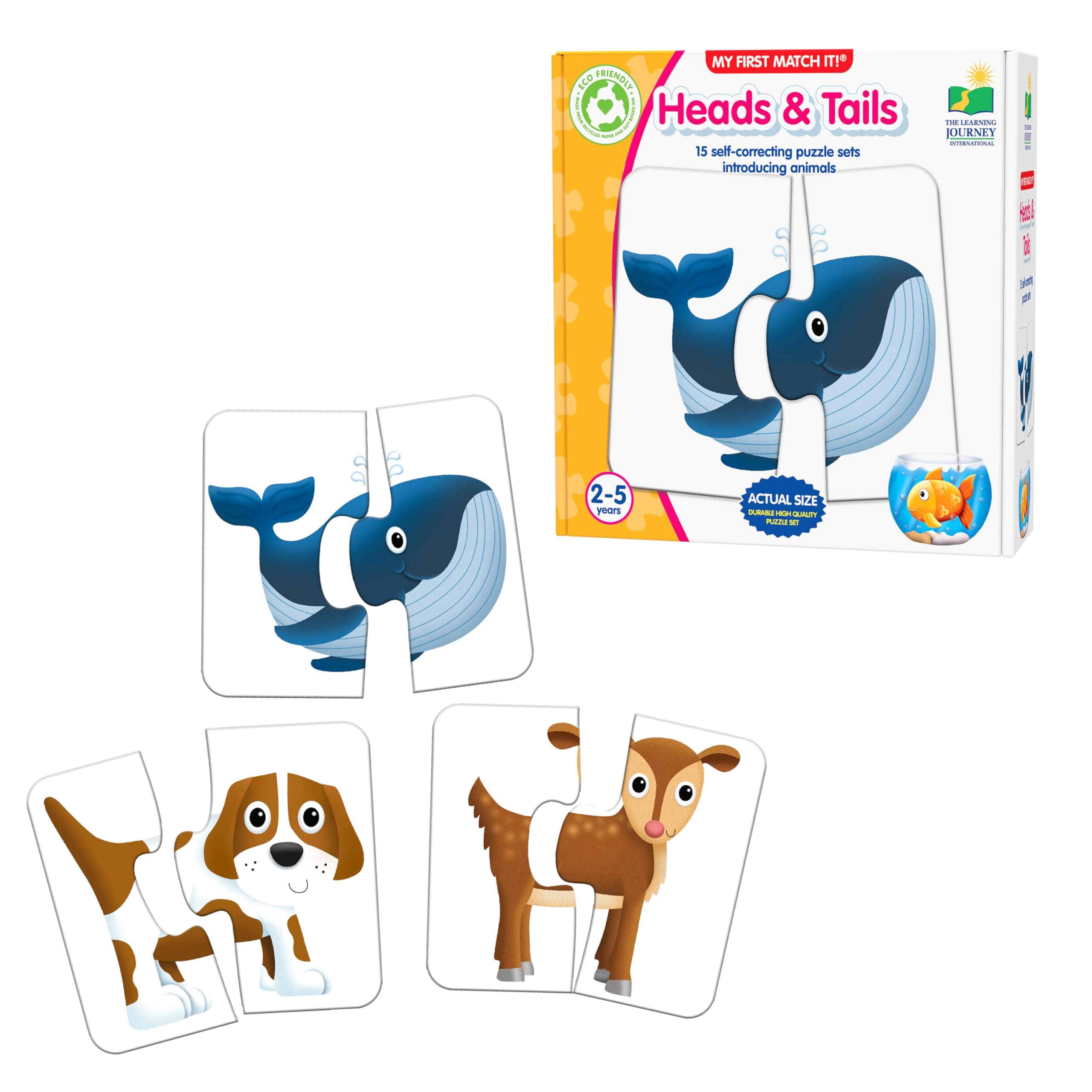 - My First Match It! - Head and Tails - 15 Self-Correcting Animal Memory Matching Puzzles Games - Educational Activities for Learning - Preschoolers Age 2-5 - Award Winning Toys