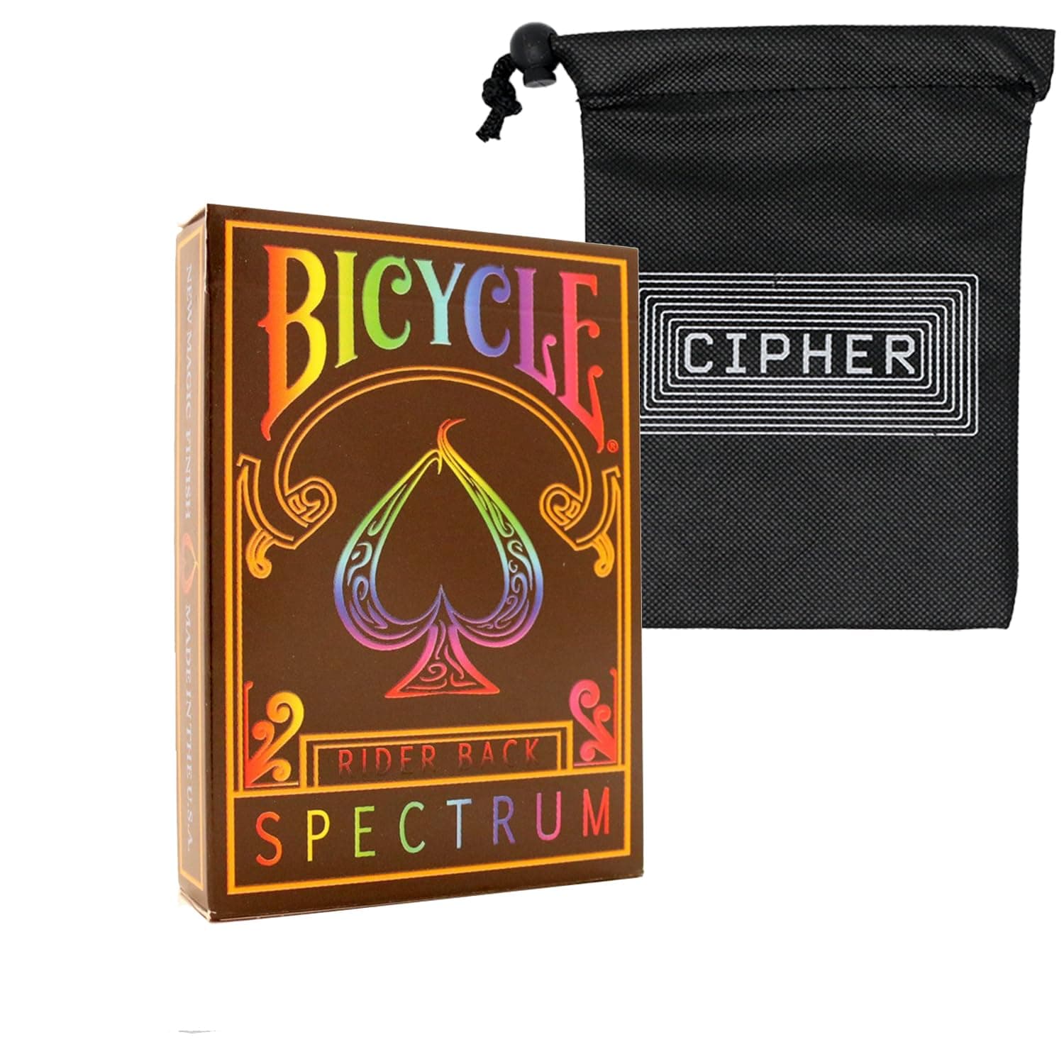 Bicycle Spectrum Playing Cards - Bicycle Rider Back With 52 Includes Cipher Card Bag