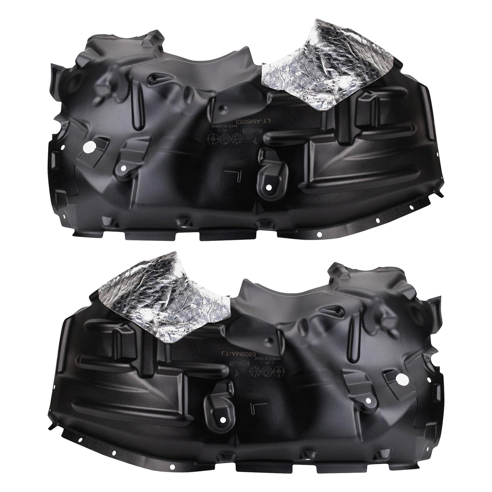 TRQ Front Inner Fender Liner Set Compatible with 2018-2023 Jeep Wrangler CH1248198 CH1249198