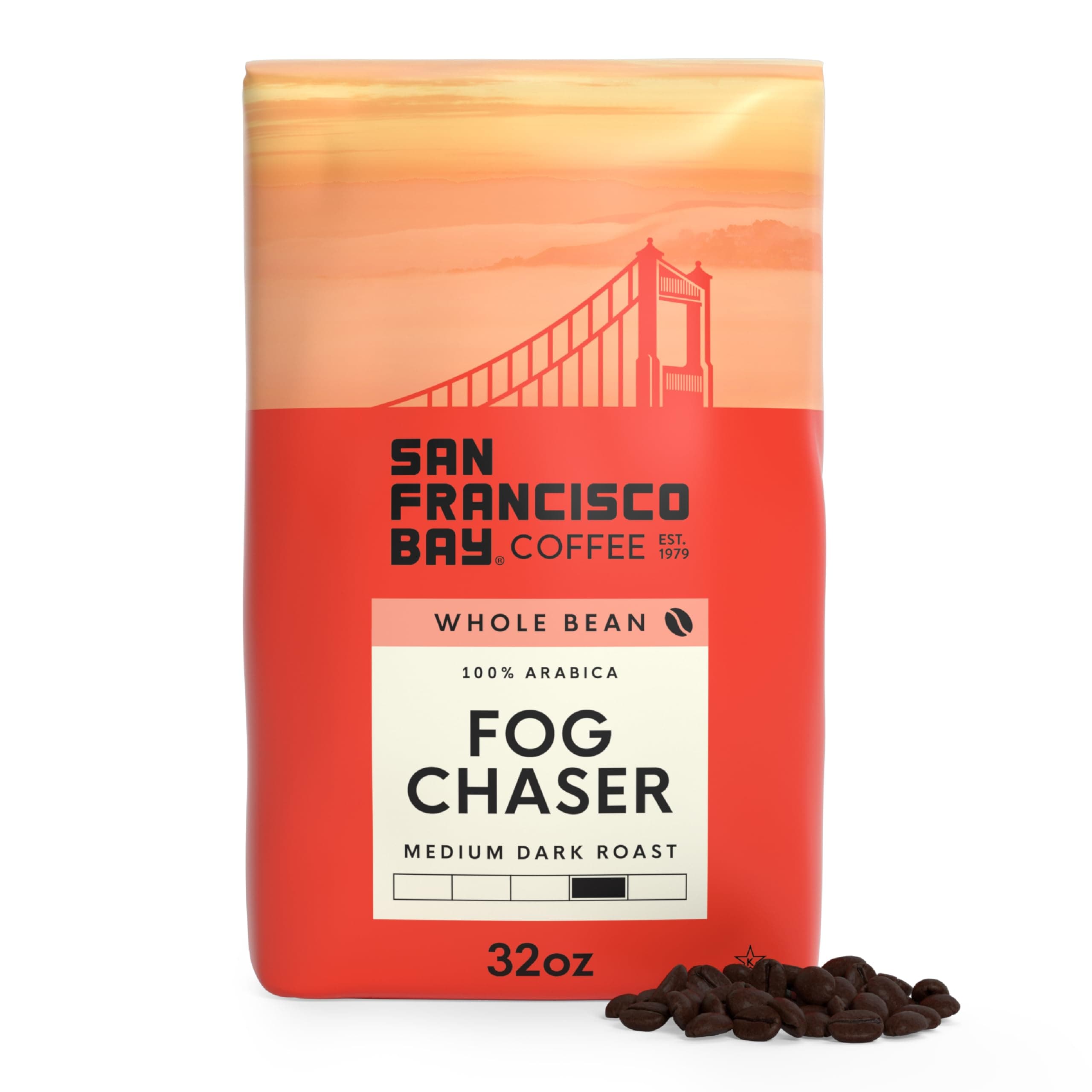 Coffee - Medium-Dark Roast Whole Bean Coffee - Fog Chaser (2 lb bag)