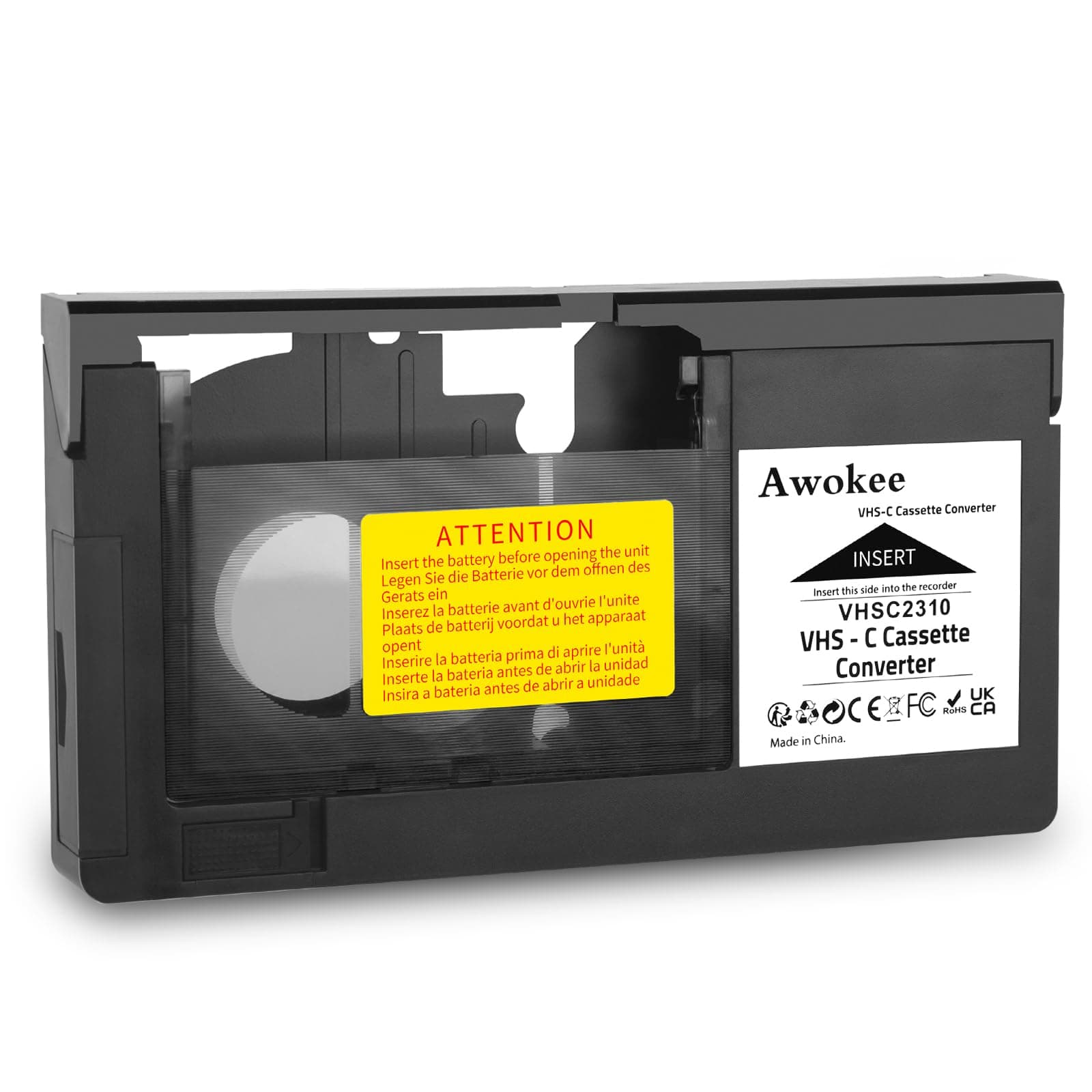 VHS-C Cassette Adapter Compatible with JVC and VHS-C Camcorders Panasonic Cassette Converter (NOT Compatible with 8mm / MiniDV / Hi8)