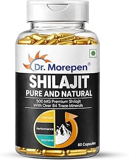 DR. MOREPEN Shilajit Capsules | Pure Himalayan Shila jit Extract Vegan, Pure & Natural Consist of More Than 84 Minerals 60 Capsule Pack of 1