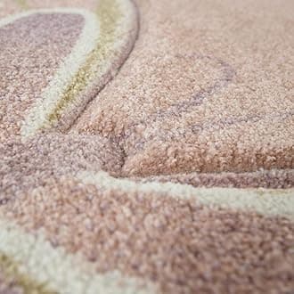 Colorful Kids Room Rug with Butterflies & Flowers in Pastel Colors, Size: 6'7" Round