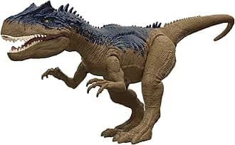 Mattel Jurassic World Toys Camp Cretaceous Roar Attack Allosaurus Dinosaur Action Figure with Strike Feature and Sounds, Toy Gift and Collectible