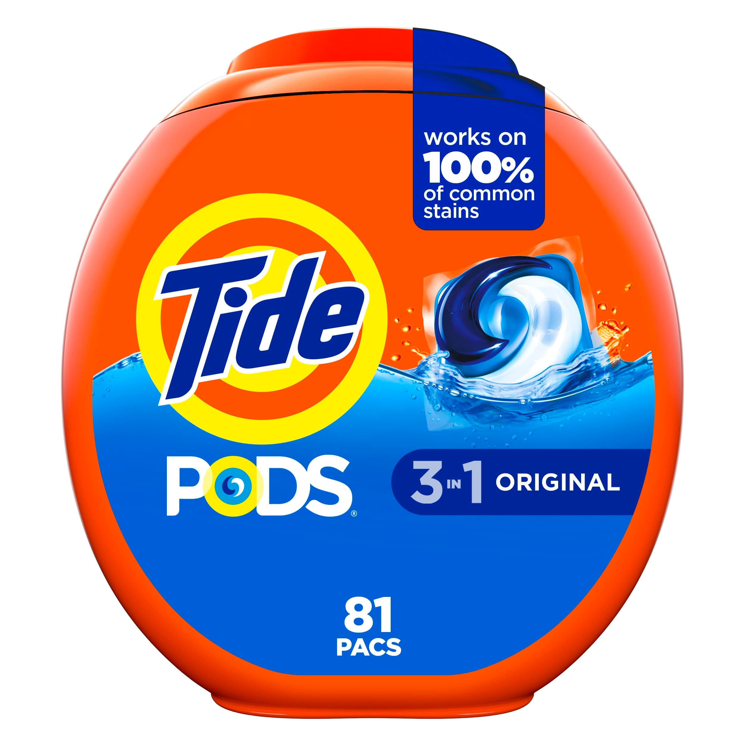 Tide PODS Liquid Laundry Detergent Pacs, Original, 81 count
