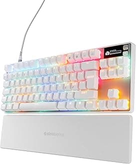 SteelSeries Apex Pro TKL Gen 3 - White Gaming Keyboard - Adjustable Hall Effect Switches; OmniPoint 3.0 - Game-Ready Presets - Rapid Trigger, Protection Mode, Rapid Tap/SOCD - Nordic QWERTY