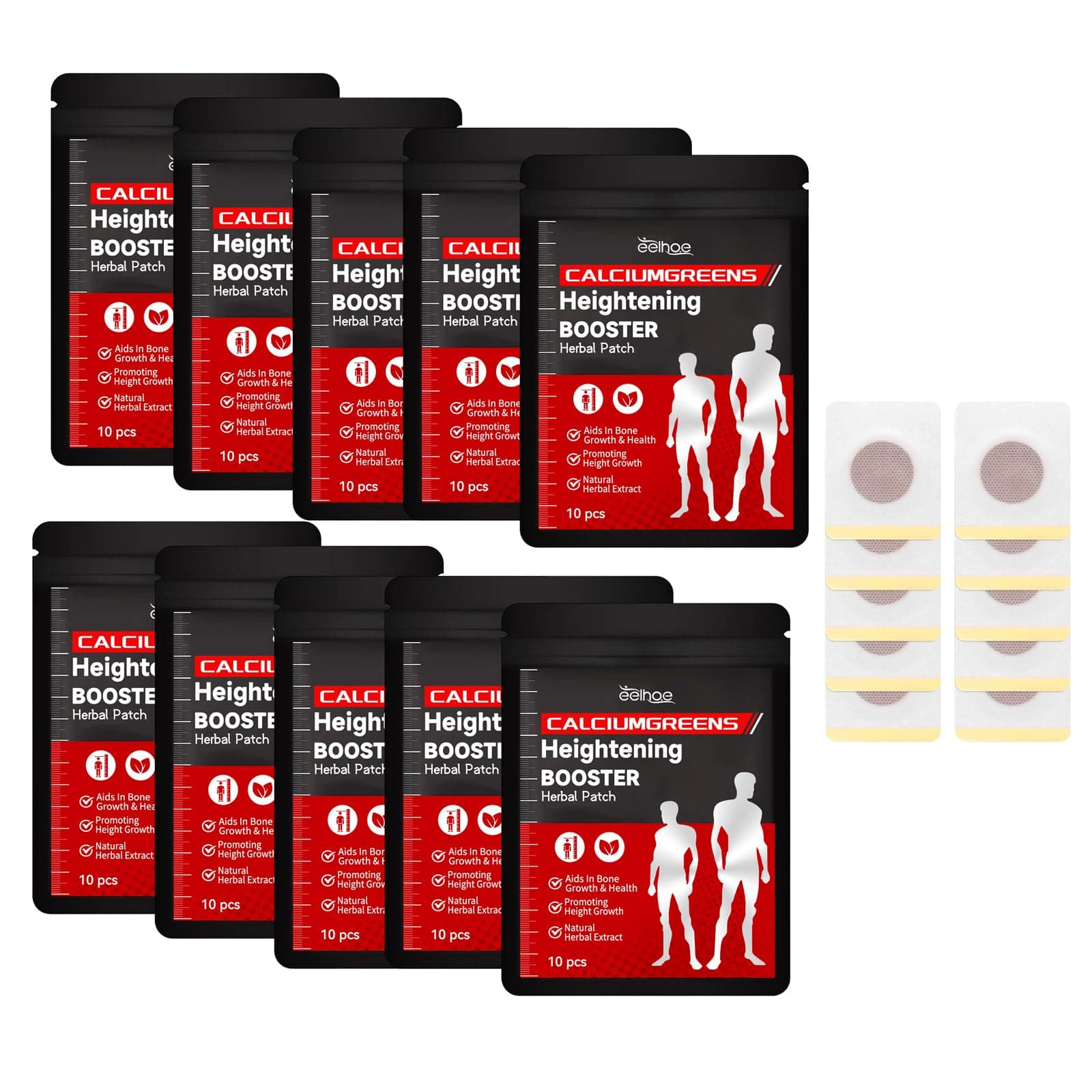 Herbal Calcium Support Patch， Heightening Booster Herbal Patch，Height Growth Patch, Herbal Height Increasing Foot Patch, Promote The Growth of Skeletal Muscles (8pack)