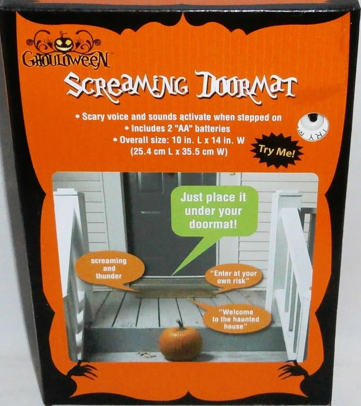 Halloween Screaming Doormat (Measures 10"x14")