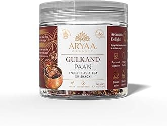Aryaa Organic Gulkand Paan l 8.75oz (250g)| Herbal Tea & Digestive Snack | | Shredded l 100% Natural, Vegan, Gluten-Friendly | Sound-Infused, Non-GMO | Authentic Indian Delight | Perfect for Sipping or Snacking