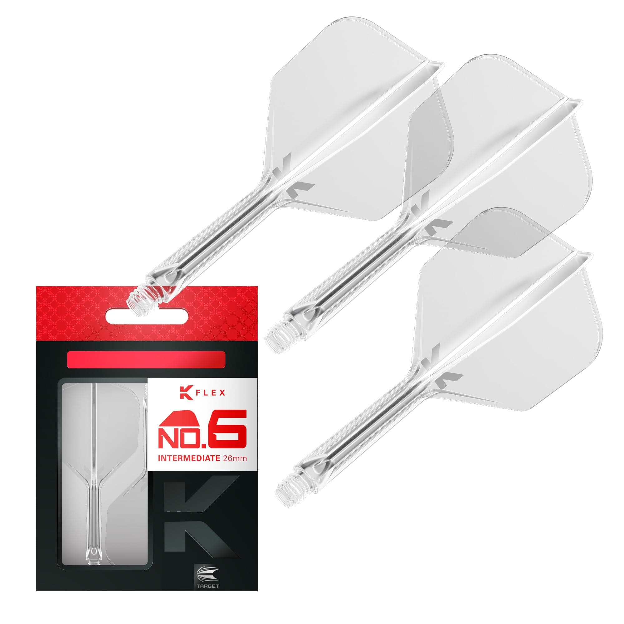 Target Darts K Flex Integrated Dart Flight and Shaft, No.6 | 3-Pack K-Flex - No. 6, Kflex Precision-Molded 2-in-1 Dart Flights and Dart Shaft | Professional Dart Accessories