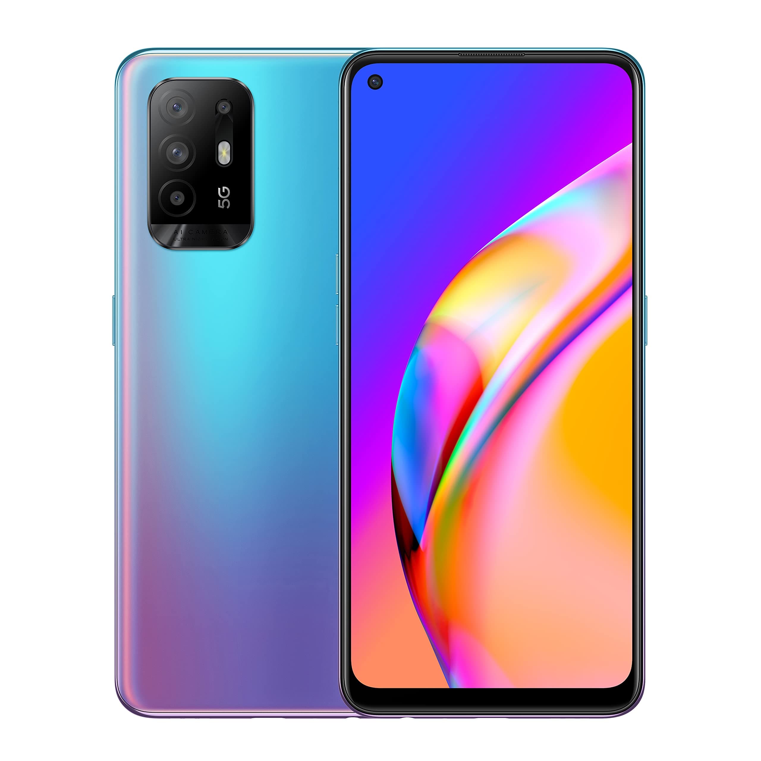 OPPO A94 5G 8Gb Ram And 128 +Extendable Storage Sim Free Smartphone 48Mp Ai Quad Camera, 6.4' Amoled Screen, 30W Fast Charge Cosmo Blue, 8 + 128 GB, 30W Fast-Charge