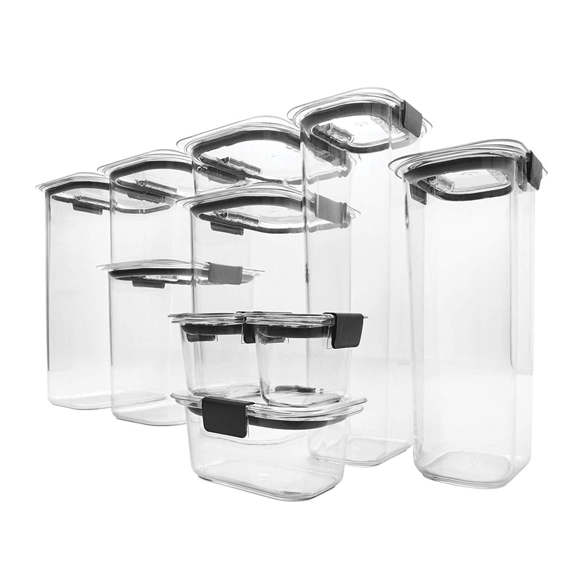 Rubbermaid 1994254 Plastic Storage Container with Lid - 16 Pieces, Clear